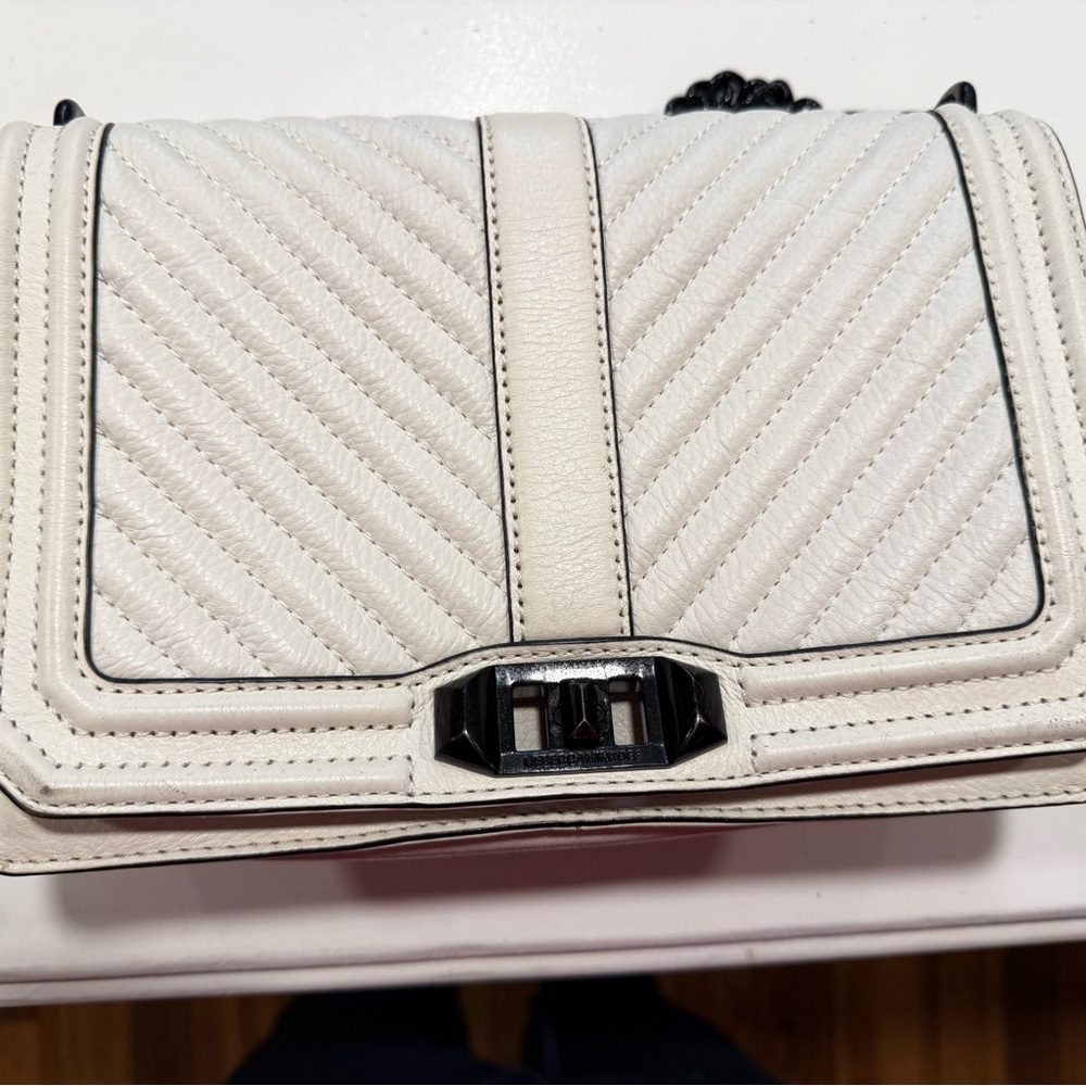 White Quilted Clutch with Silver Hardware